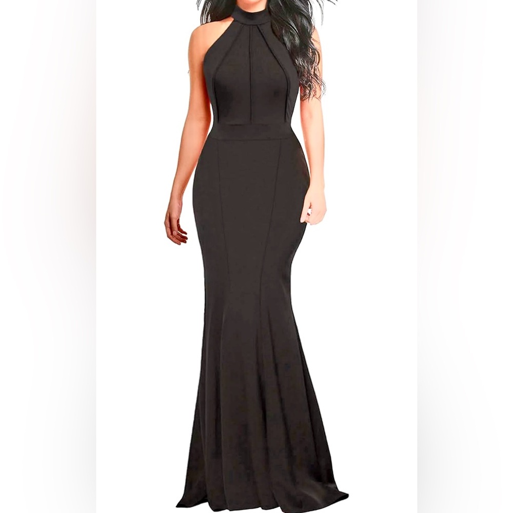 Elegant Black Sleeveless Maxi Dress